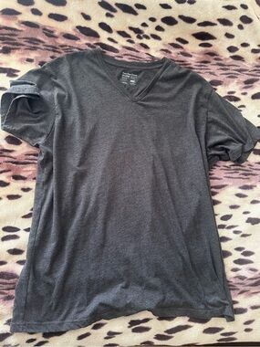 Fresh Clean Threads Men's Charcoal Gray V-Neck Short Sleeve Tee